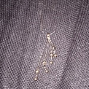 Silver ball dangle necklace